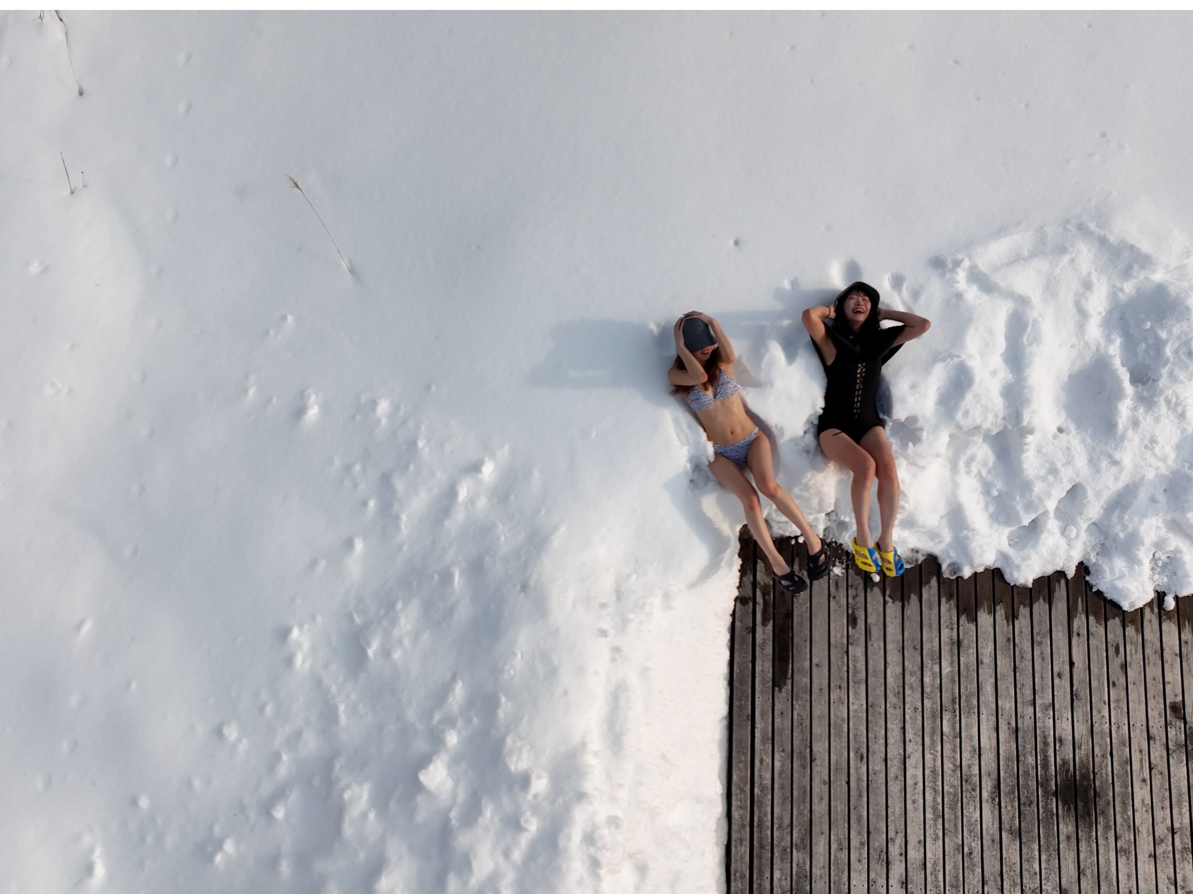 冬の雪上外気浴